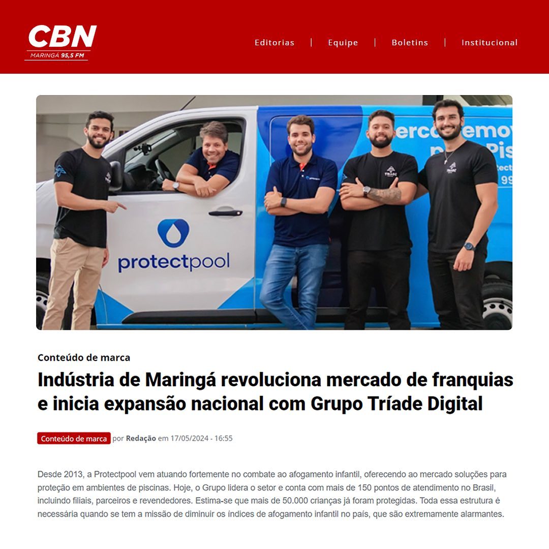 Reportagem da CBN Maringá: Indústria de Maringá revoluciona mercado de franquias e inicia expansão nacional com Grupo Tríade Digital